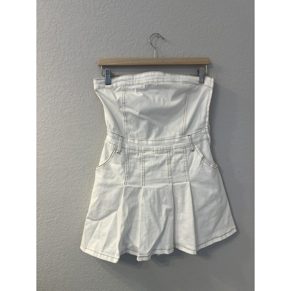 day + moon Denim White Mini Dress; Excellent Condition; Sz m